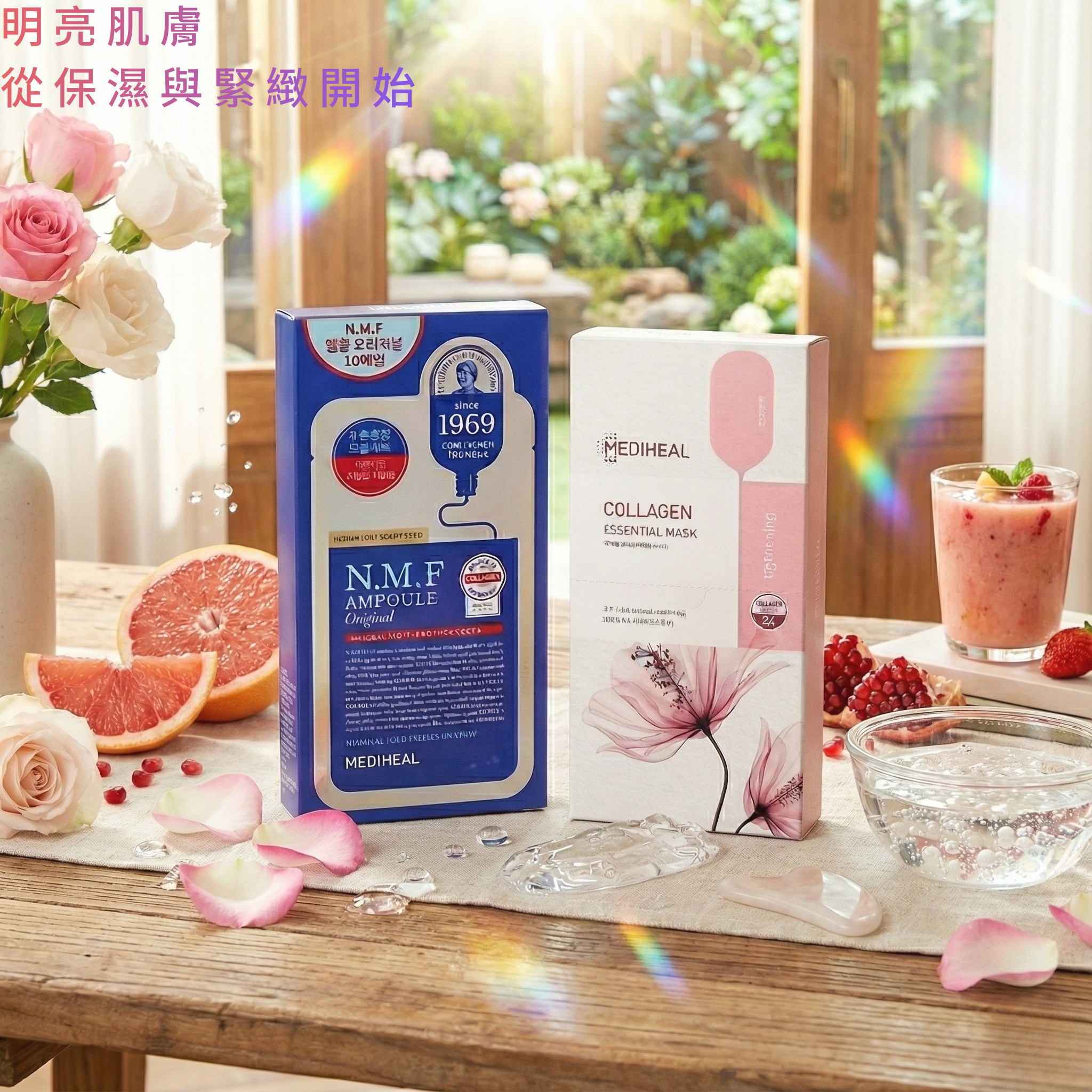 保濕緊緻導入組|N.M.F 保濕導入面膜 × 膠原彈性緊緻精華面膜 |補水 × 緊緻 一次完成