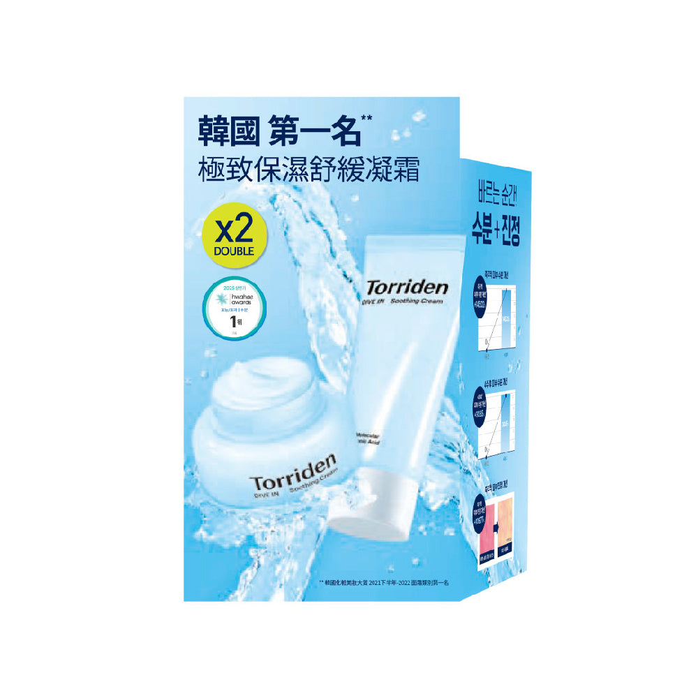 桃瑞丹 5D微分子玻尿酸保濕舒緩凝霜限量1+1套裝|降溫舒緩 × 多層補水 × 輕盈凝膠霜(限量 1+1 套裝 100ML + 100ML)