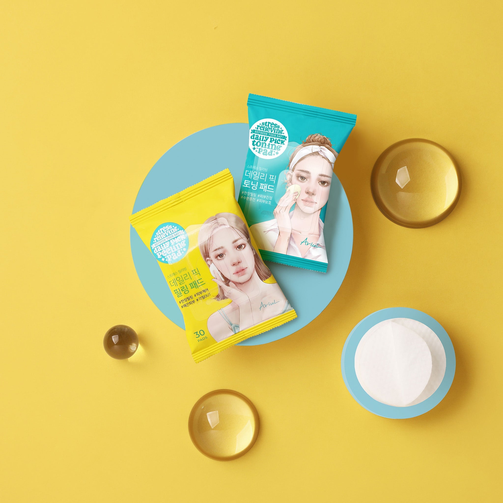 艾藜兒 淨膚保濕去角質棉 系列包裝與棉片展示