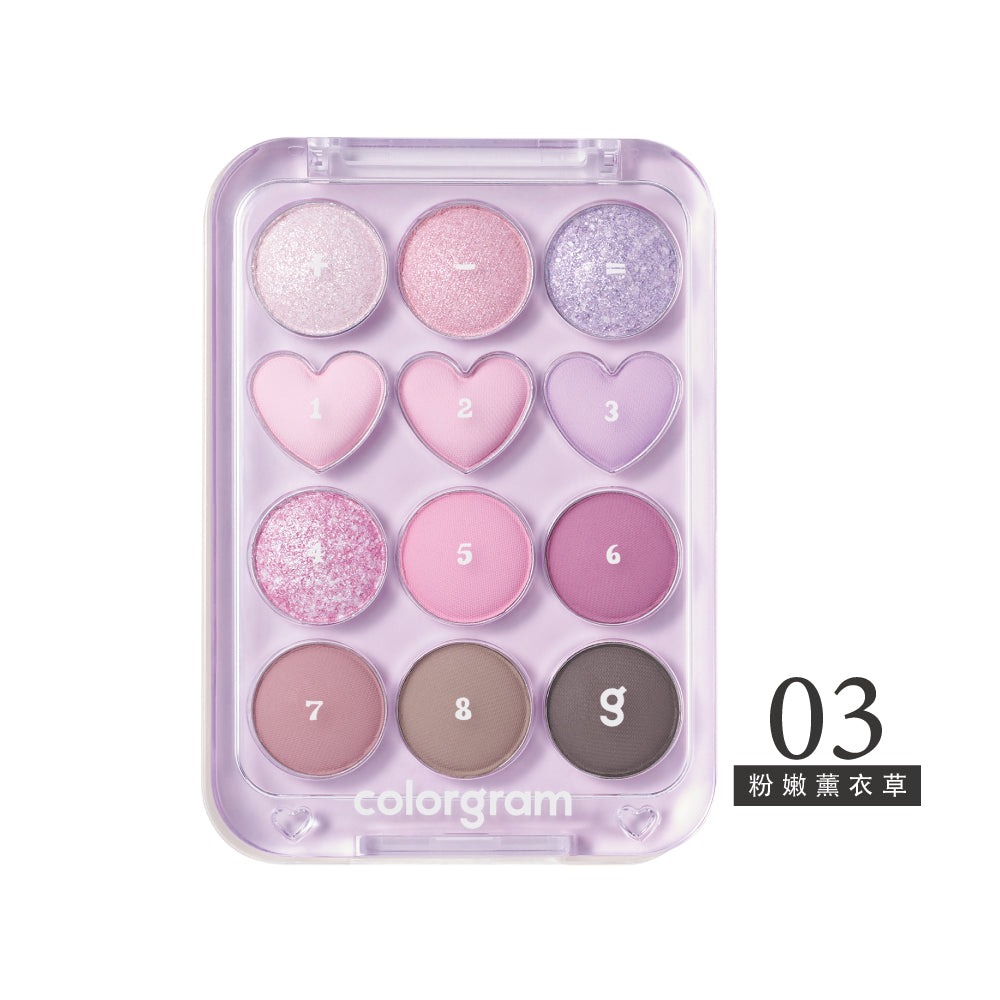 Colorgram 可麗格朗 彩色計算機12色眼彩盤｜Multi-Texture ZIP × 12 格全功能眼彩公式盤