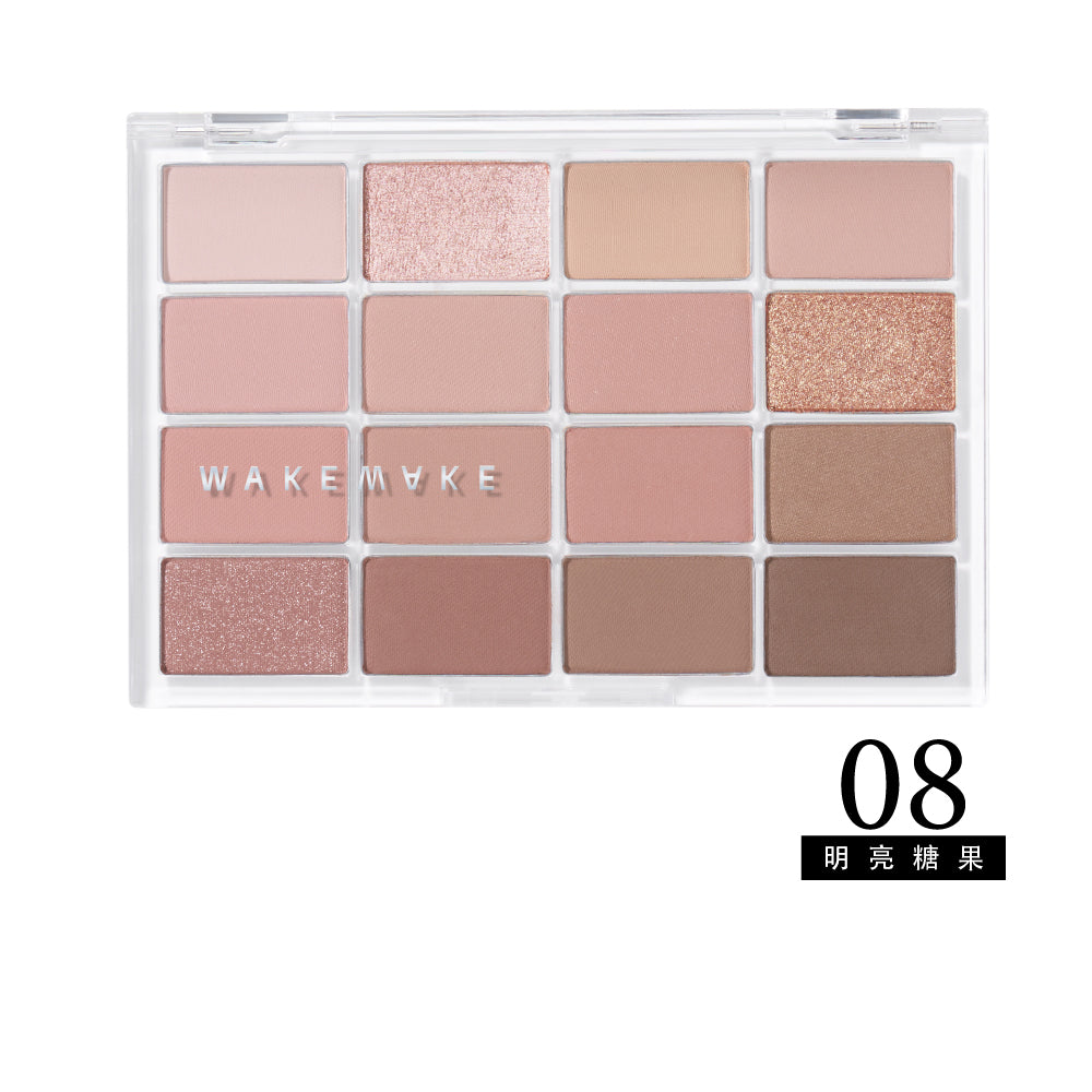 WAKEMAKE 唯可魅 量身訂製柔光16色眼影盤｜柔霧美感 × 多質地 × 客製化色調光譜（多色可選）