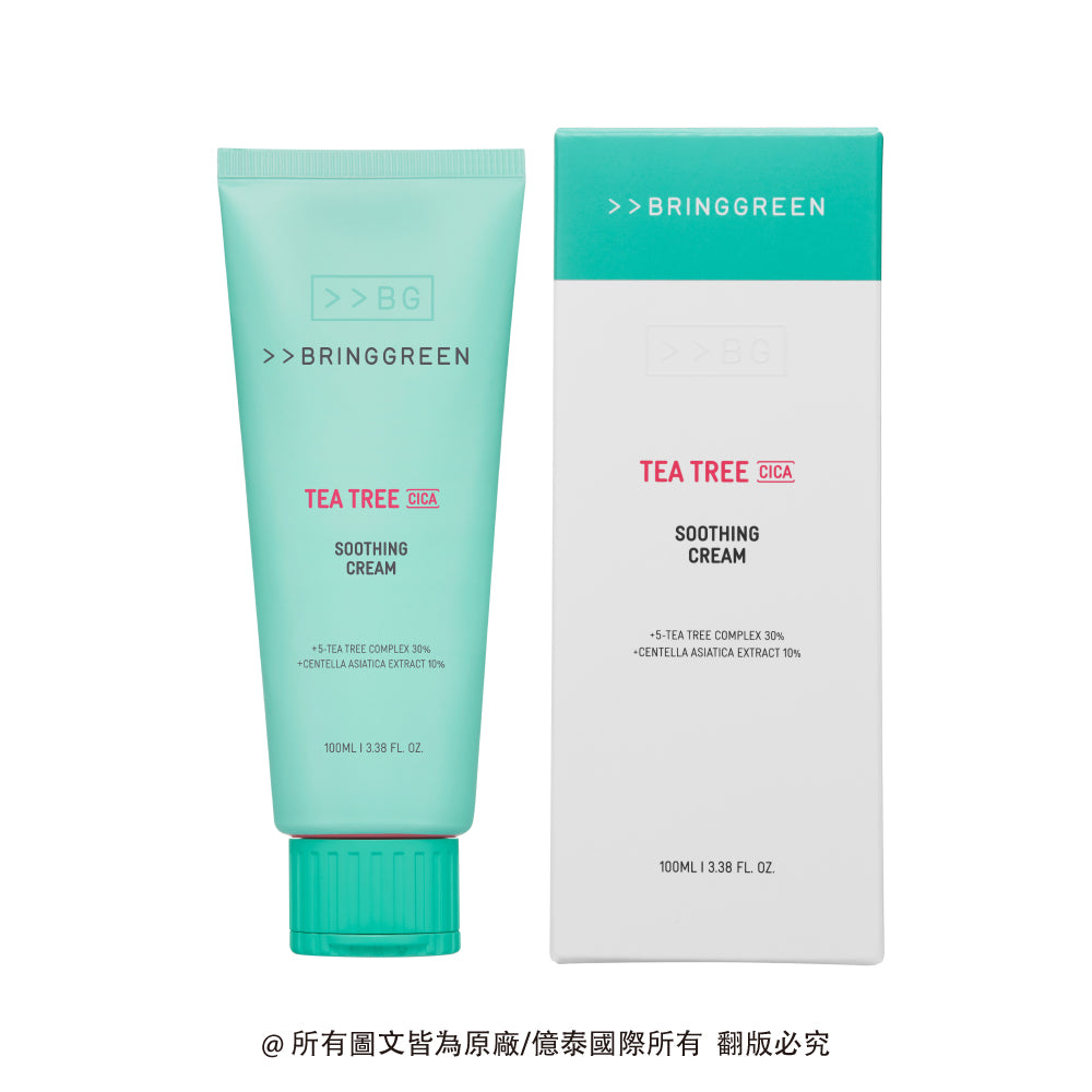 BRING GREEN 茶樹積雪草舒敏保濕霜 100ml｜油水平衡・舒緩補水・敏弱肌適用