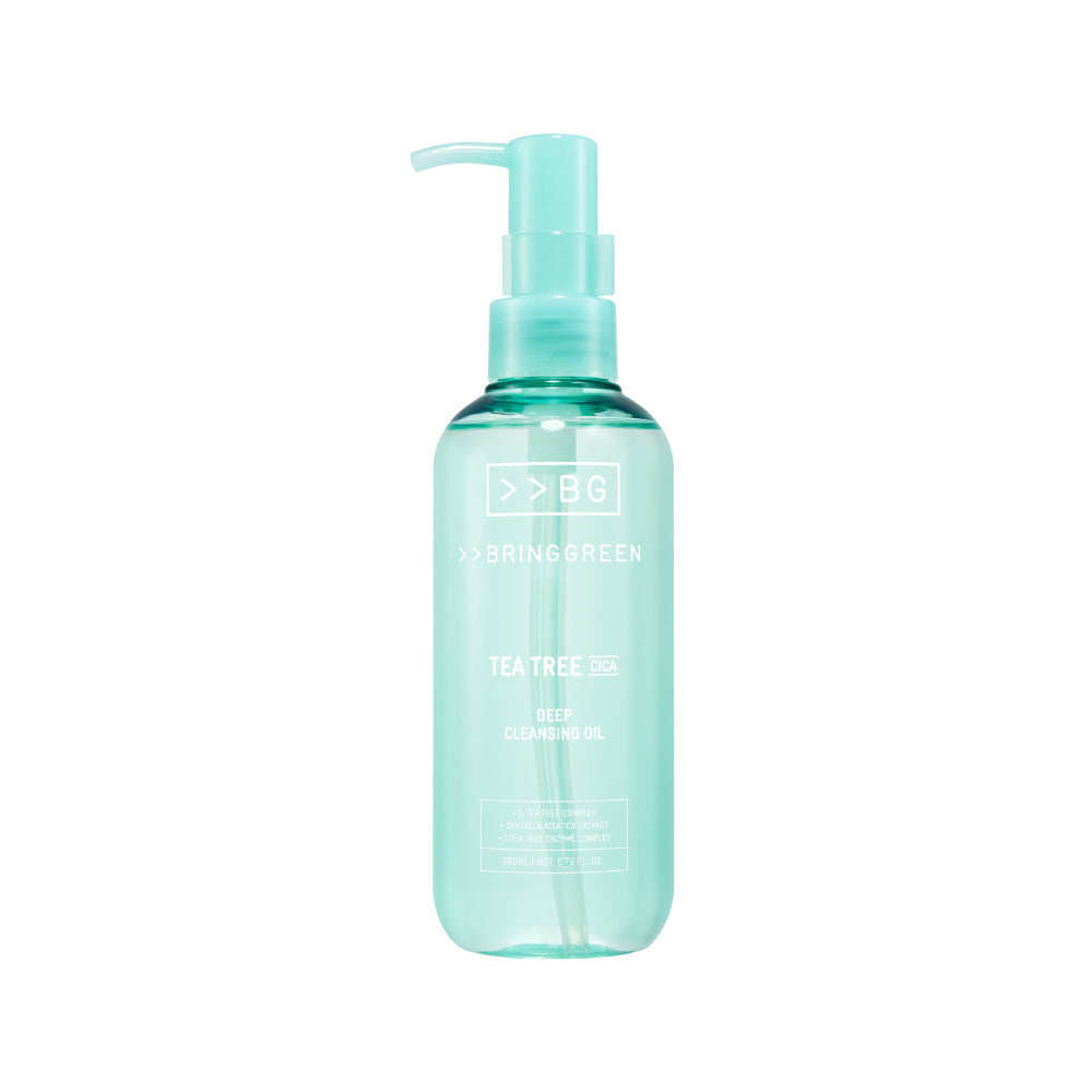 BRING GREEN 茶樹積雪草深層卸妝油 (200 ML)｜水感輕盈・毛孔清潔・敏感肌可用