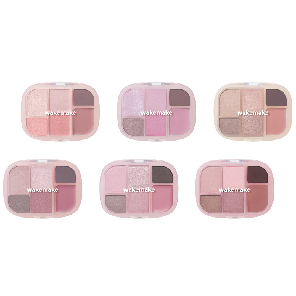 WAKEMAKE 唯可魅 玩美妝容 6 色多功能彩妝盤｜B.I 極細柔觸粉體 × 眼影腮紅打亮一盤完成（04–09）